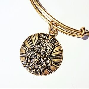 ALEX AND ANI "HAND OF FATIMA" CHARM BANGLE BRACELET in GOLDTONE
